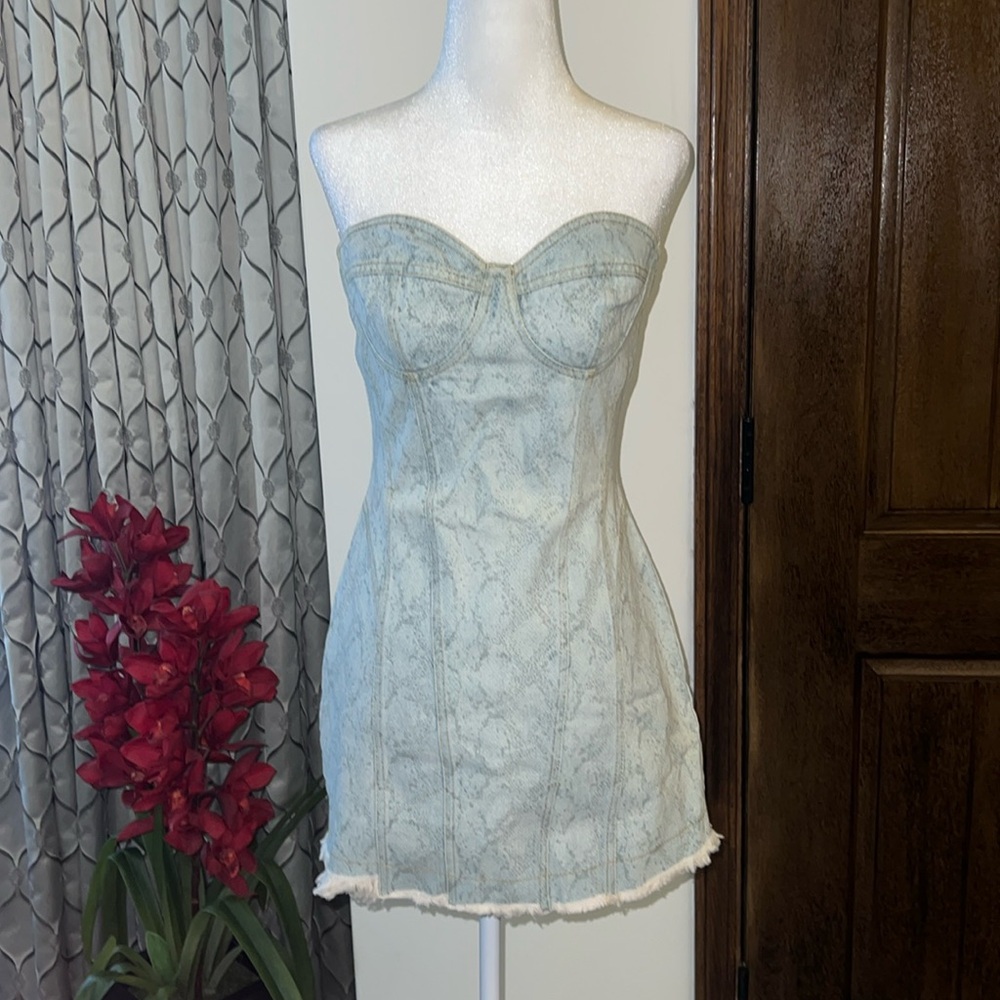 Wild Honey - strapless jeans dress